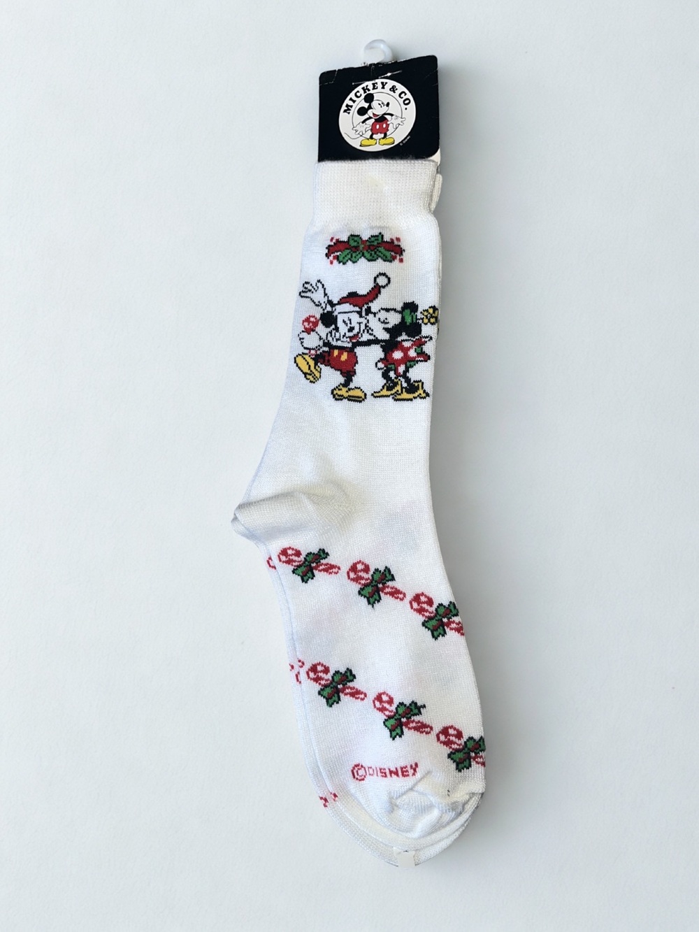 NWT VTG Deadstock 90’s Mickey & Co. Christmas Socks - Mickey & Minnie Sz M